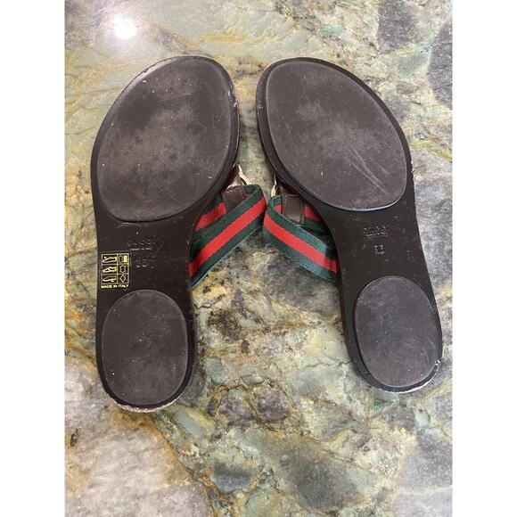 Gucci GG Web Stripe Logo thong Sandals Flip Flops guccissima size 36 - Picture 9 of 9